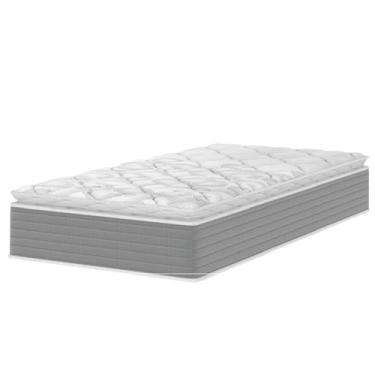 Imagem de Colchão Solteiro Molas Ensacadas Pillow Top 88x188x25cm Martino Cinza Umaflex
