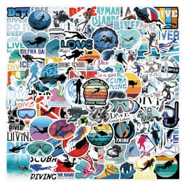 Imagem de Diving Stickers 110PCS, Summer Water Sports Stickers for Surfboard, Waterproof Vinyl Decals for Water Bottle Journal & Scrapbook, Waterproof Decals for Laptop Luggage Skateboard Guitar
