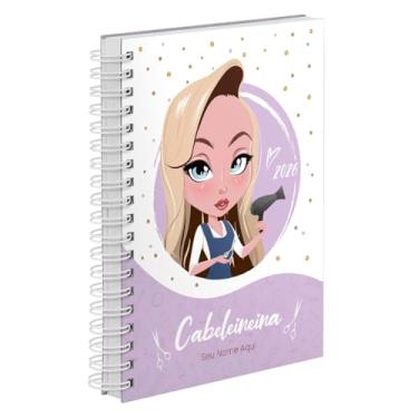 Imagem de Agenda Comercial 2026 Personalizada Capa Dura Cabeleireira Loira Cores (Lilás)