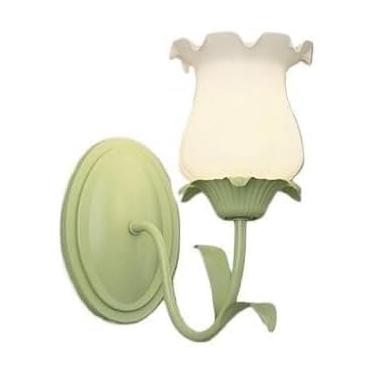 Imagem de Arandela De Parede De Banheiro De 2 Luzes Tulip Milk Glass Flower Lâmpada Dupla Montada Na Parede Luz De Vaidade Sobre Espelho Nordic Modern Green Floral Wall Lamp Para, Morning Glory, 1 light