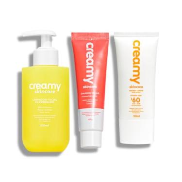 Imagem de Kit Creamy Limpador Facial Glicerinado 200ml + Hidratante Facial Calming Cream 40g + Protetor Solar Facial Watery Lotion 50ml