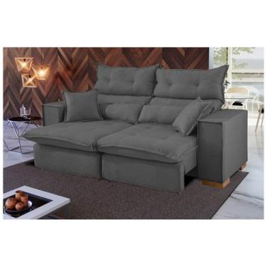 Imagem de Sofá 3 Lugares Retrátil Reclinável Suede Parma JW Estofados, Grafite, 