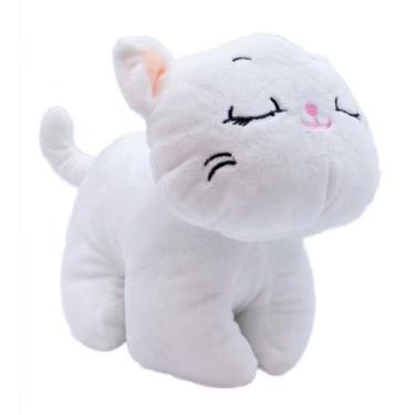 Imagem de Gato Pelúcia Branco Olhos FECHADOS 21cm - Fofy - Fofy Toys
