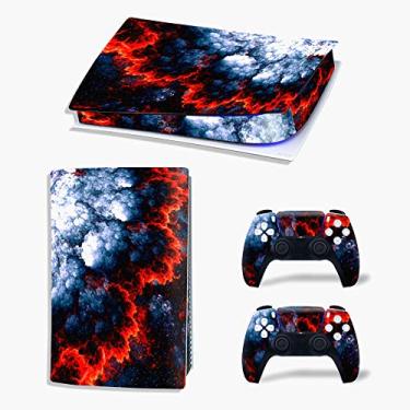 Imagem de Teiyii PS5 Console Skin and PS5 Controller Skins Set, Playstation 5 Skin Wrap Decal Sticker for PS5 Digital(Ps5 Skin Digital Edition, Colorful Magma)