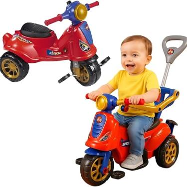 Imagem de Triciclo Infantil De Passeio Avespa Spider 3 em 1 com Pedal, Andador, Haste Removível Suporta até 25kg - Menino
