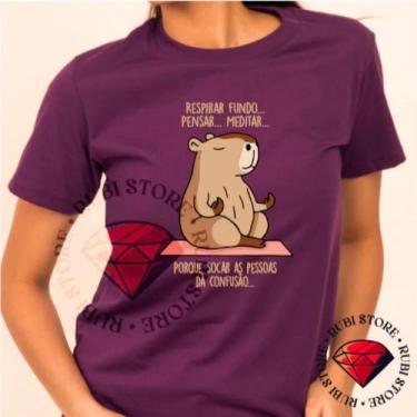 Imagem de Camiseta do P ao G2 Capivara Zen Meditando - Mina Store, Roxo, M