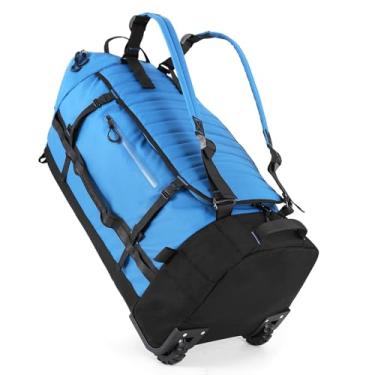 Imagem de Mala de viagem dobrável de 86L com alças removíveis, bolsa esportiva impermeável com base acolchoada, P - azul, 86L, Viagens