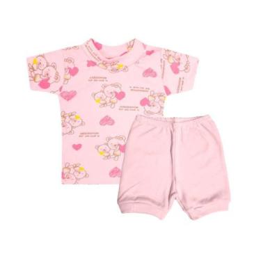 Imagem de Kit Camiseta e Short de Bebê Menino Menina Algodão 0-9 Meses - Koala B