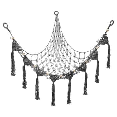 Imagem de Rede Stuffy de algodão com corda de pelúcia de grande capacidade para guardar espaço rede de brinquedo organizador decorativo de animais (cinza)