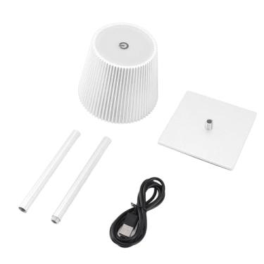 Imagem de Hilitand Lâmpada de Mesa Sem Fio LED, Lâmpada de Mesa de Controle de Toque 3 Colorido Escurecimento 3600mAh Recarregável Bateria Night Light para Barras, Quartos, Restaurantes (Branco)