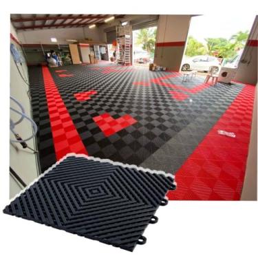 Imagem de KIT 16UN PISO ESTRADO MODULAR GARAGEM AUTOMOTIVA 33x33 - TRIDECK, PRET