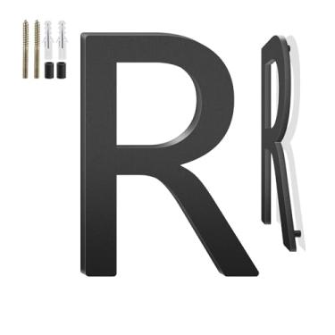 Imagem de Números de casa flutuantes de 10 cm e letras de metal para placas externas, números de casa para fora, letras de endereço de alumínio e números para porta, caixa de correio, jardim, perfeito para casa