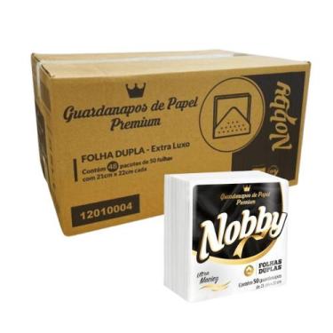 Imagem de Guardanapo de Papel Folha Dupla 21 X 22cm Caixa com 2.400 Folhas Nobby