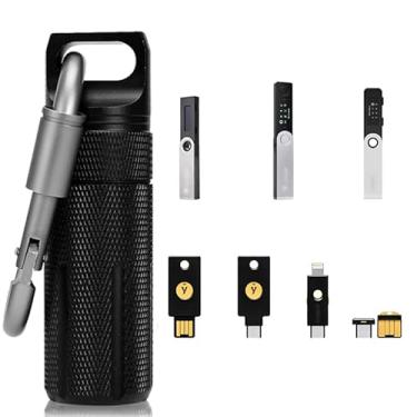 Imagem de BIU-BOOM Capa de liga de alumínio à prova d'água e à prova de choque para Ledger Nano X/S Plus, capa YubiKey 5/5C NFC, pen drives USB – Armazenamento portátil seguro para carteira fria de criptomoedas