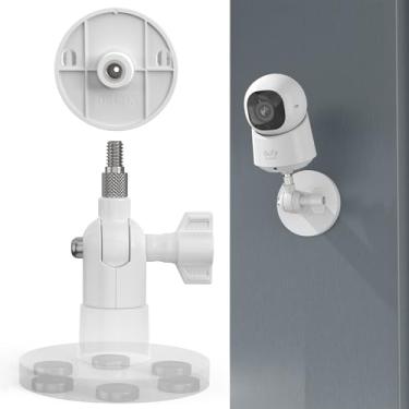 Imagem de OkeMeeo Suporte magnético para câmera interna Eufy C210, C220 e mais com orifício rosqueado de 1/10.2 cm (sem suporte para câmera de perfuração, branco, 1 pacote)