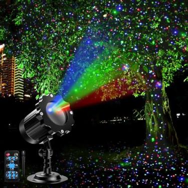 Imagem de Alinkey Projetor De Luz Laser Rgb Para Áreas Externas, Projeção De Céu Estrelado Em 3 Cores E Efeitos De Vaga-Lume Com Controle Rf, Decoração De Paisagem Para Áreas Externas Com Ip65 Para Festas De