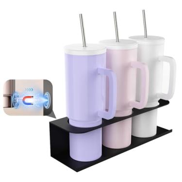 Imagem de Suporte magnético de copo para garrafas de água Stanley de 30/1,134 g, organizador de copos para copo Stanley, suporte organizador magnético forte, desmontagem flexível, para cozinha, geladeira - 1