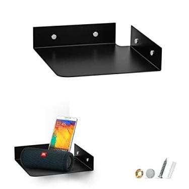 Imagem de Prateleira de canto de metal de 20 cm para monitores de bebê, câmeras de segurança, alto-falante Sonos, também para roteadores Wif, decoração, plantas, roteador, fotos, cozinha, banheiro, caixa de