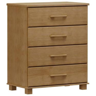 Imagem de Cômoda Para Quarto Closet 4 Gavetas Madeira Maciça Zahav F06 Freijó - 