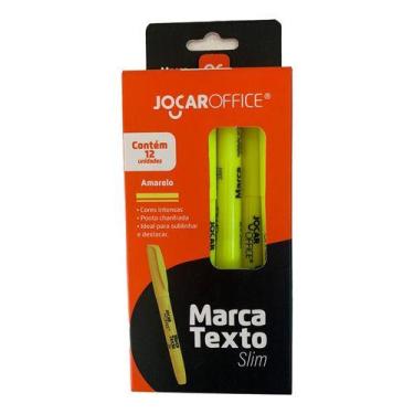 Imagem de Marca Texto Slim Cx/12 Unds Jocar Office Escolar Cor Amarelo - Leonora