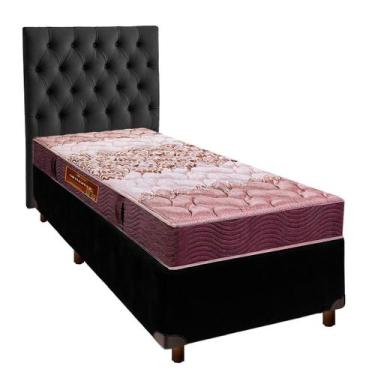 Imagem de Cama + Box Preto e Colchão D26 Solteiro - Ortophedic Sankonfort + Cabe