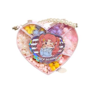Imagem de Kit Miçangas Porta Bijuteria Biju Coração 90 Peças Toys Import