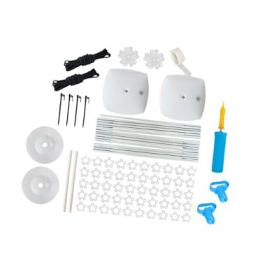 Imagem de IEUDNS Kit de arco de balões reutilizável com suporte e mastro de fibra, fácil de instalar, suporte para guirlanda de balões para reuniões familiares e, Base Redonda Branca