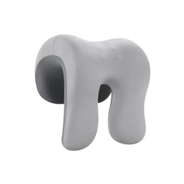 Imagem de OIIBWQ Almofada de Apoio de Pescoço com Memória para Cadeira de Escritório para Adultos, Espuma de Memória Macia Multiuso, Apoio de Braço Confortável, Traves, Cinza Claro E Escuro