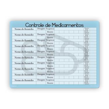 Imagem de Ímã De Geladeira Controle De Medicamentos Azul