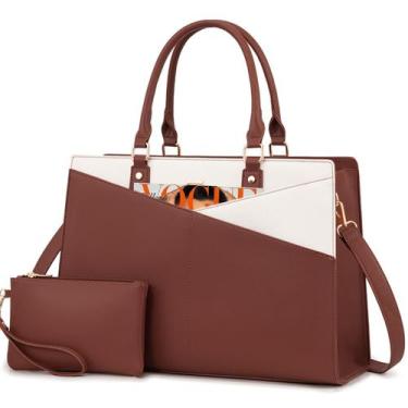 Imagem de Sacola para laptop LOVEVOOK Leather Business Office Women 15,6 polegad