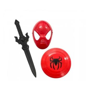 Imagem de Kit Super Heroi Máscara Escudo e Espada Brinquedo de Plástico - Precin