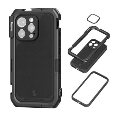 Imagem de SMALLRIG Gaiola de vídeo móvel para iPhone 16 Pro Max, capa com placa traseira de lente de montagem em T, suporte para MagSafe, equipamento de liberação rápida para gravação de videografia Vlog - 4827
