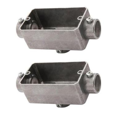 Imagem de 2 Condulete Alumínio Modelo TB 3/4 Polegada Sieg Sem Rosca