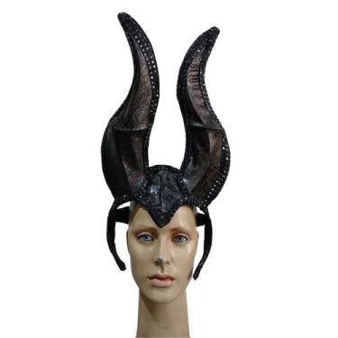 Imagem de Tiara Chifre Malévola Luxo Adulto Halloween - Studio Das Festas