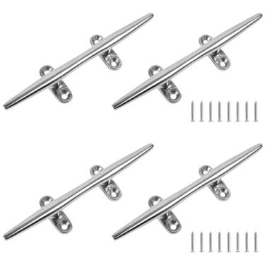 Imagem de BALAVA Chuteiras de barco de aço inoxidável 316 de 15 cm, travas de doca de barco, travas de corda de ancoragem, travas de base aberta para barco, iate, convés, decoração náutica, parafusos incluídos
