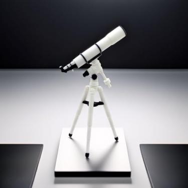 Imagem de Telescópio astronômico em miniatura em escala 1:12: modelo realista com tripé dobrável para estudo de casa de bonecas, museu, laboratório, monitor de mesa, colecionador adulto