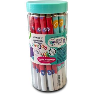 Imagem de Lápis Grafite Hb Big Triangular Color Joy - Pote C/ 36und Leo&leo