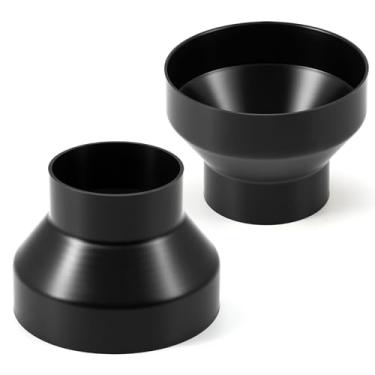 Imagem de Therwen 2 peças redutor de duto de 6 a 4 polegadas aumentador ABS adaptador de duto de ar ventilador ou secador adaptador de ventilação conector de tubo Havc para sistema de ventilação em linha, 150