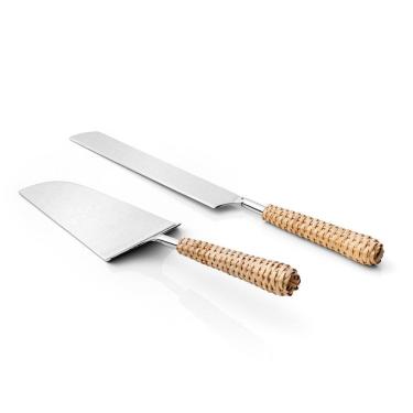 Imagem de Conjunto De Talheres Copa E Cia Para Bolo 2 Peças Garbo Rattan Natural