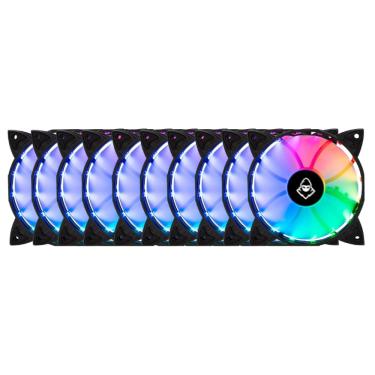 Imagem de Kit 10 Fans Mancer Z100 RGB Com Controladora 120mm - MCR-Z10RGB-01