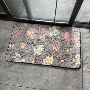 Imagem de CDHZYQ Tapetes de banheiro de folhas de bordo tapete de banho cinza lavável tapete de área de ação de ação de graças tapete macio para berçário (50 x 81 cm)