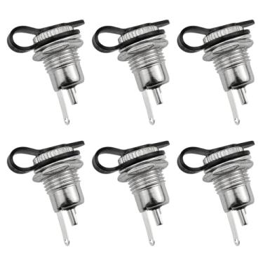 Imagem de FINBe Conector de tomada de alimentação DC-099 C roscado fêmea adaptador de montagem em painel conector de alimentação 5,5 x 2,1 mm 10A soquete fêmea com tampa à prova d'água 6 peças
