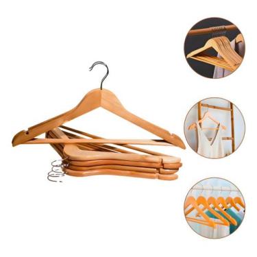 Imagem de Kit 3 Unidades Cabides De Madeira com Verniz - CLEAN TECH