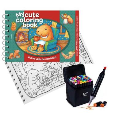 Imagem de Livro De Colorir Coleção My Cute Coloring Book Capa Dura Espiral Folha