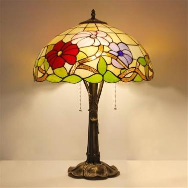 Imagem de Lâmpada De Mesa LED De Vidro Colorido Criativo Retrô Americano Adequado Para Sala De Estar, Estúdio, Quarto, Villa, Iluminação De Decoração De Hotel (Estilo 6)