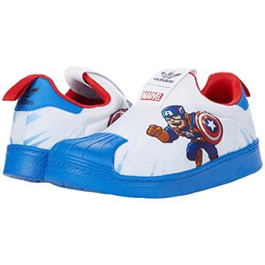 Imagem de adidas Tênis unissex original Superstar 360, Branco/Branco/Vermelho vívido, 5 Toddler