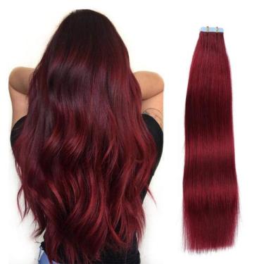 Imagem de Extensões de cabelo SUYYA Tape em Borgonha 26 polegadas 60 g/pacote x2