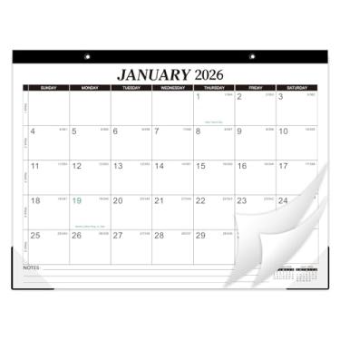 Imagem de Calendário de mesa 2026 – calendário de mesa mensal 2026, janeiro de 2026 a dezembro de 2026, 37 x 29 cm, calendário de mesa/parede 2 em 1, papel grosso com protetores de canto, furos para pendurar