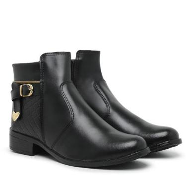Imagem de Bota Feminina Sem Cadarço Cano Médio - JG Original, 37, Preto
