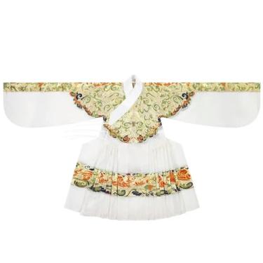 Imagem de Robe masculino original de 4 cores da dinastia Ming com gola alta, imitação de ouro, flor e manga grande, Branco, 175